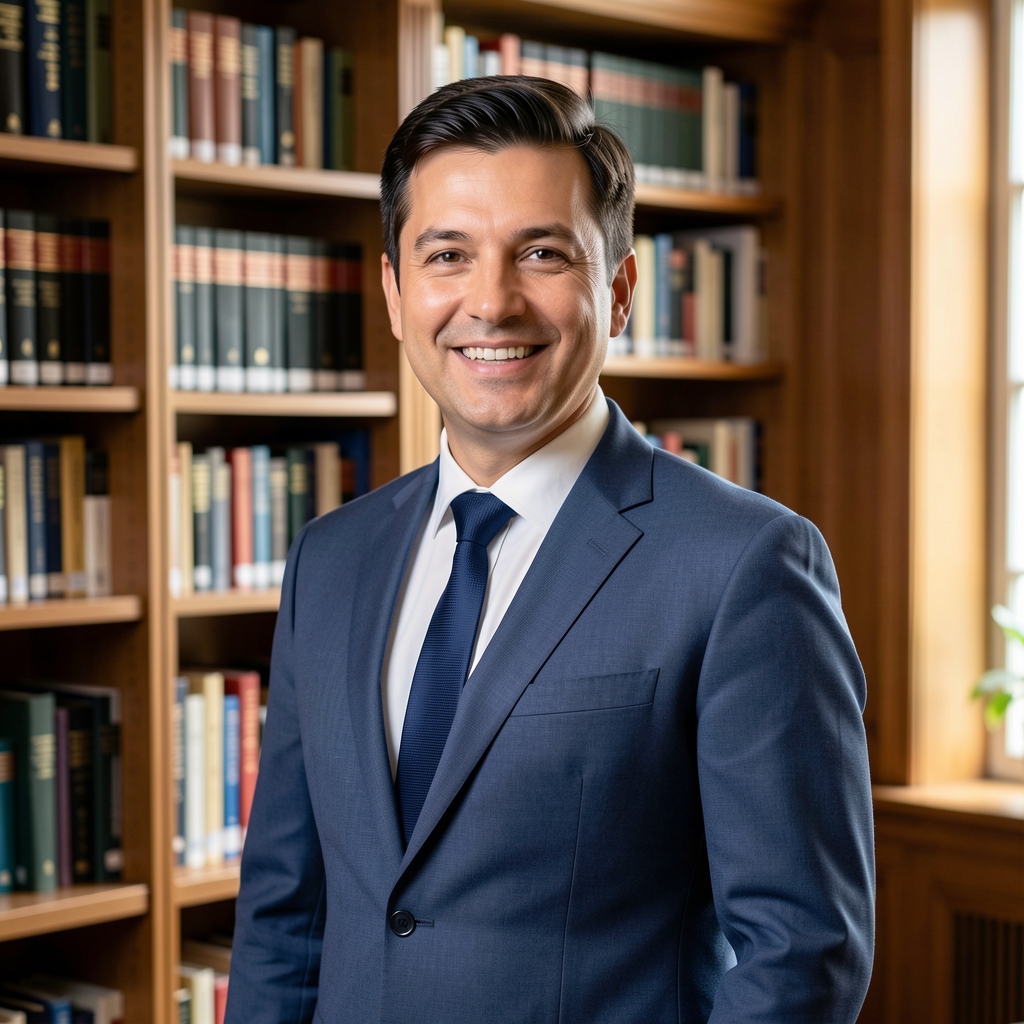 Dr. Vasile Munteanu, director executiv Yugen, bărbat în costum bleumarin, zâmbet profesional, fundal de bibliotecă cu cărți de specialitate